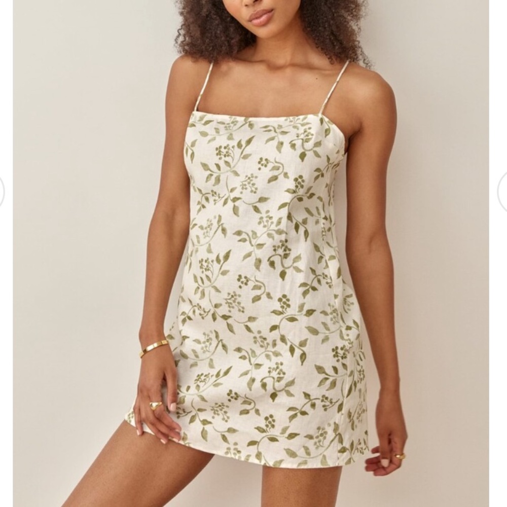 Reformation Vallarta mini dress in cypress